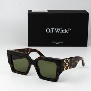 Off-White CATALINA Women Sunglasses Havana Green Square OERI128 CATALINA 6055
